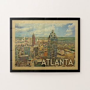 Atlanta Skyline Atlanta Vintage Travel Legpuzzel