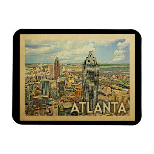 Atlanta Skyline Atlanta Vintage Travel Magneet