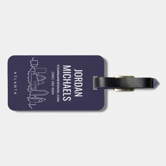 Atlanta Skyline Bagagelabel (Achterkant horizontaal)