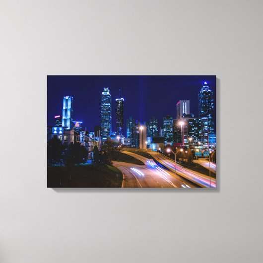 Atlanta Skyline bij nacht Canvas Print (Voorkant)