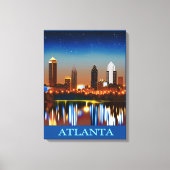 Atlanta Skyline bij nacht met Reflecties Canvas Afdruk (Voorkant)