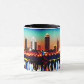 Atlanta Skyline bij nacht met Reflecties Mok (Midden)