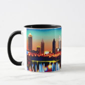 Atlanta Skyline bij nacht met Reflecties Mok (Links)