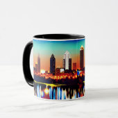 Atlanta Skyline bij nacht met Reflecties Mok (Voorkant links)
