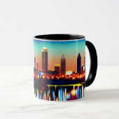 Atlanta Skyline bij nacht met Reflecties Mok (Voorkant rechts)