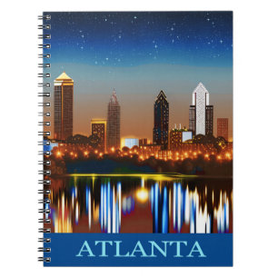Atlanta Skyline bij nacht met Reflecties Notitieboek