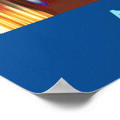 Atlanta Skyline bij nacht met Reflecties Poster (Hoek)