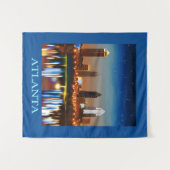 Atlanta Skyline bij nacht met Reflecties Wandkleed (Voorkant (horizontaal))
