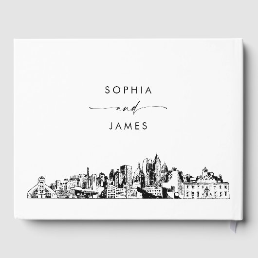 Atlanta Skyline bruiloft gastenboek (Achterkant)