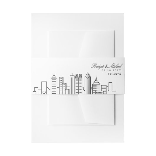 Atlanta Skyline bruiloft | Uitnodigingen Wikkel (Voorkant Voorbeeld)