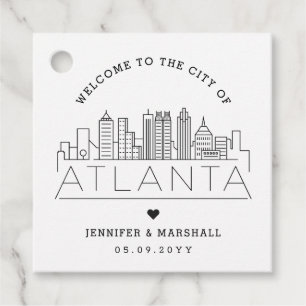 Atlanta Skyline Bruiloft Welkom Favor Bedankjes Labels