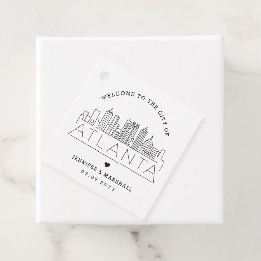 Atlanta Skyline | Bruiloft Welkom Favor Bedankjes Labels (In situ)