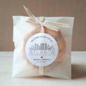 Atlanta Skyline | Bruiloft Welkom Favor Ronde Sticker