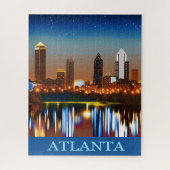 Atlanta Skyline by Night with Reflections Jigzaag Legpuzzel (Verticaal)