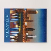 Atlanta Skyline by Night with Reflections Jigzaag  Legpuzzel (Horizontaal)