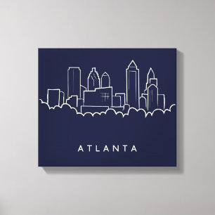 Atlanta Skyline Canvas Afdruk