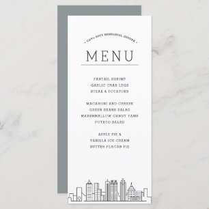 Atlanta Skyline Huwelijksevenement Diner Menu