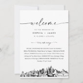 Atlanta Skyline huwelijksprogramma 5x7 platte Kaar Kaart (Voorkant)