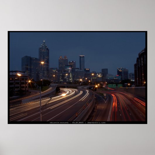 Atlanta Skyline in Dusk Poster (Voorkant)