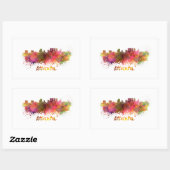 Atlanta skyline in watercolor splatters with clipp rechthoekige sticker (Vel)