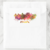 Atlanta skyline in watercolor splatters with clipp rechthoekige sticker (Tas)
