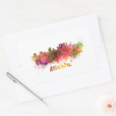 Atlanta skyline in watercolor splatters with clipp rechthoekige sticker (Envelop)