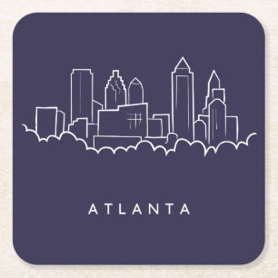Atlanta Skyline Kartonnen Onderzetters