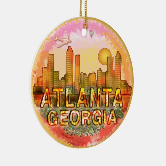 Atlanta Skyline Keramisch Ornament (Rechts)