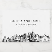 Atlanta Skyline Mini Sparkling Wijnetiket (Enkel label)