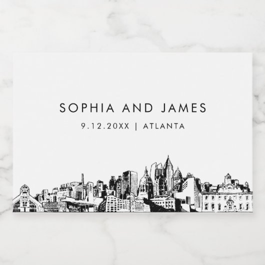 Atlanta Skyline Mini Sparkling Wijnetiket (Enkel label)