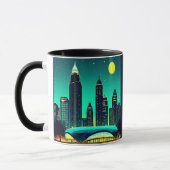 Atlanta Skyline onder een Sterrennacht Sky Mok (Links)