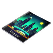 Atlanta Skyline onder een Sterrennacht Sky Notitieboek (Linkerzijde)