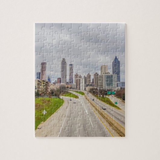 Atlanta skyline over snelweg legpuzzel (Verticaal)