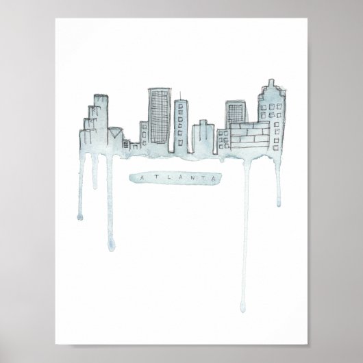 Atlanta Skyline Poster (Voorkant)