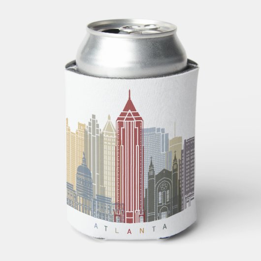 Atlanta skyline poster blikjeskoeler (Blikje Voorkant)
