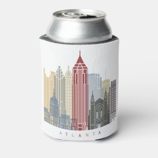 Atlanta skyline poster blikjeskoeler (Blikje Achterkant)