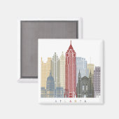 Atlanta skyline poster magneet (Voorkant / Achterkant)
