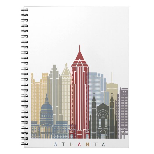 Atlanta skyline poster notitieboek (Voorkant)
