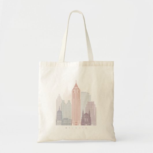 ATLANTA SKYLINE POSTER PASTEL TOTE BAG (Voorkant)