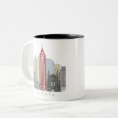 Atlanta skyline poster tweekleurige koffiemok (Voorkant links)