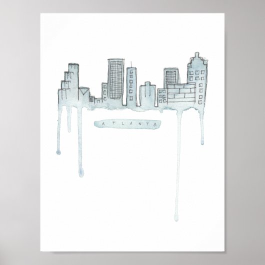 Atlanta Skyline Print (Voorkant)