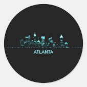 Atlanta Skyline Ronde Sticker (Voorkant)