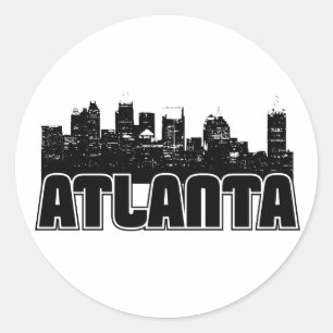 Atlanta Skyline Ronde Sticker