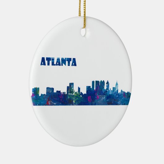 Atlanta Skyline Silhouette Keramisch Ornament (Rechts)