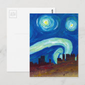 Atlanta Skyline Silhouette met Sterrennacht Briefkaart (Voorkant / Achterkant)