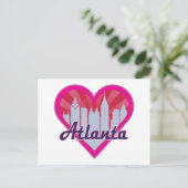 Atlanta Skyline Sunburst Heart Briefkaart (Staand voorkant)