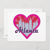 Atlanta Skyline Sunburst Heart Briefkaart (Voorkant / Achterkant)