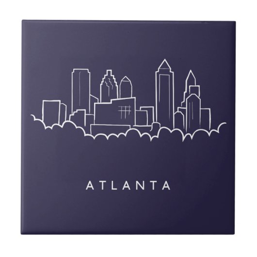 Atlanta Skyline Tegeltje (Voorkant)