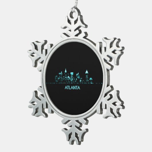 Atlanta Skyline Tin Sneeuwvlok Ornament (Rechts)