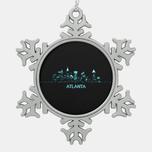 Atlanta Skyline Tin Sneeuwvlok Ornament (Voorkant)
